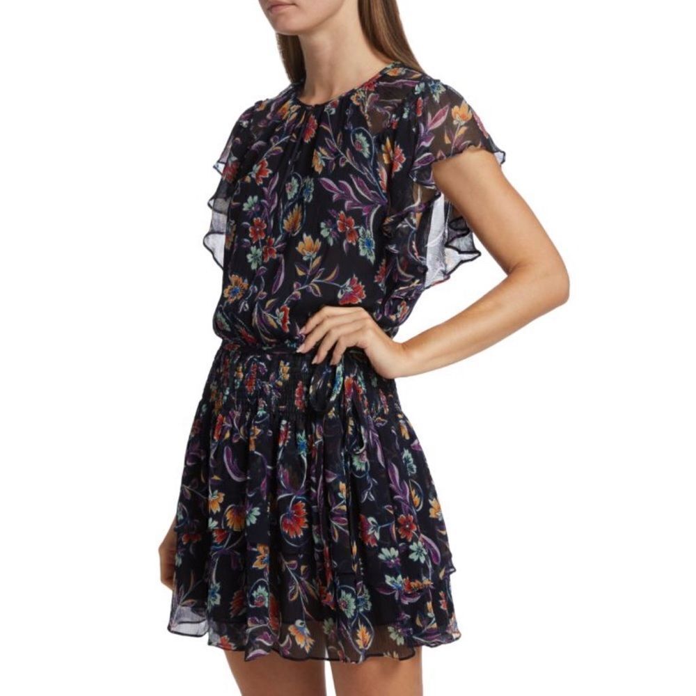 Ramy Brook Averill Ruffled Floral Mini Dress size XXS